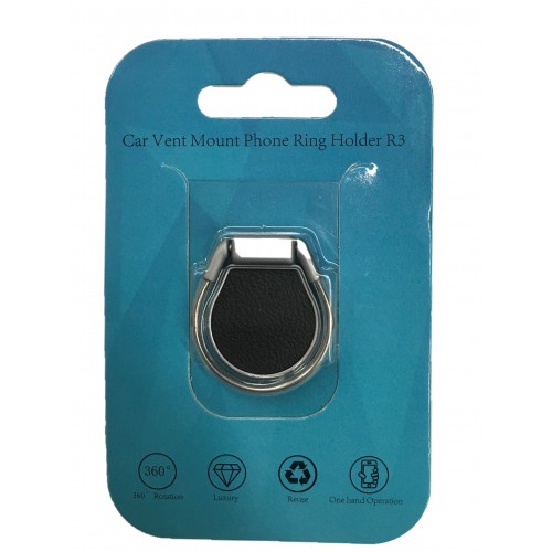 Car Vent Mount Phone Ring Holder R3 Black